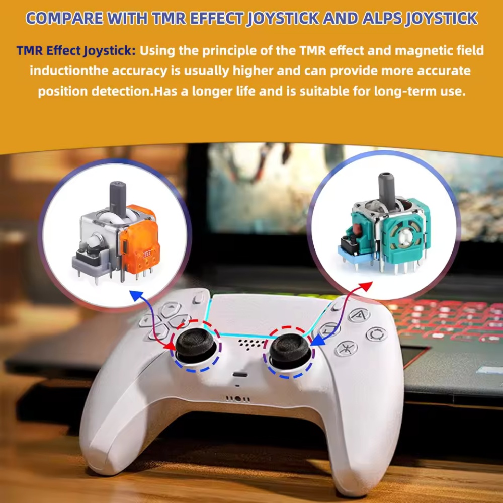 2-10 Buah Joystick Efek TMR Pe - Sony Controller Dualsense ulasan dan harga