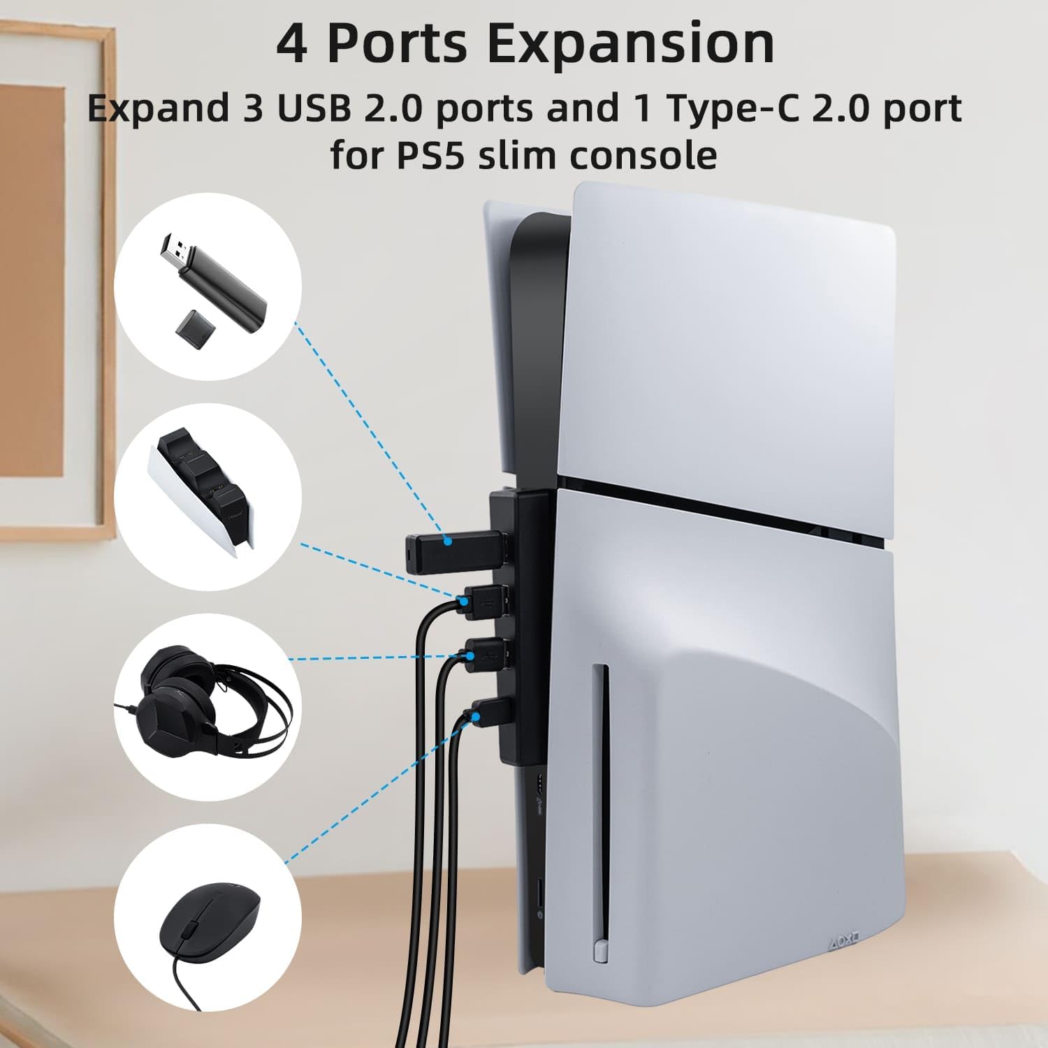 Hub USB 4 port untuk PS5 Slim  - Gaming Console Ps5 ulasan dan harga
