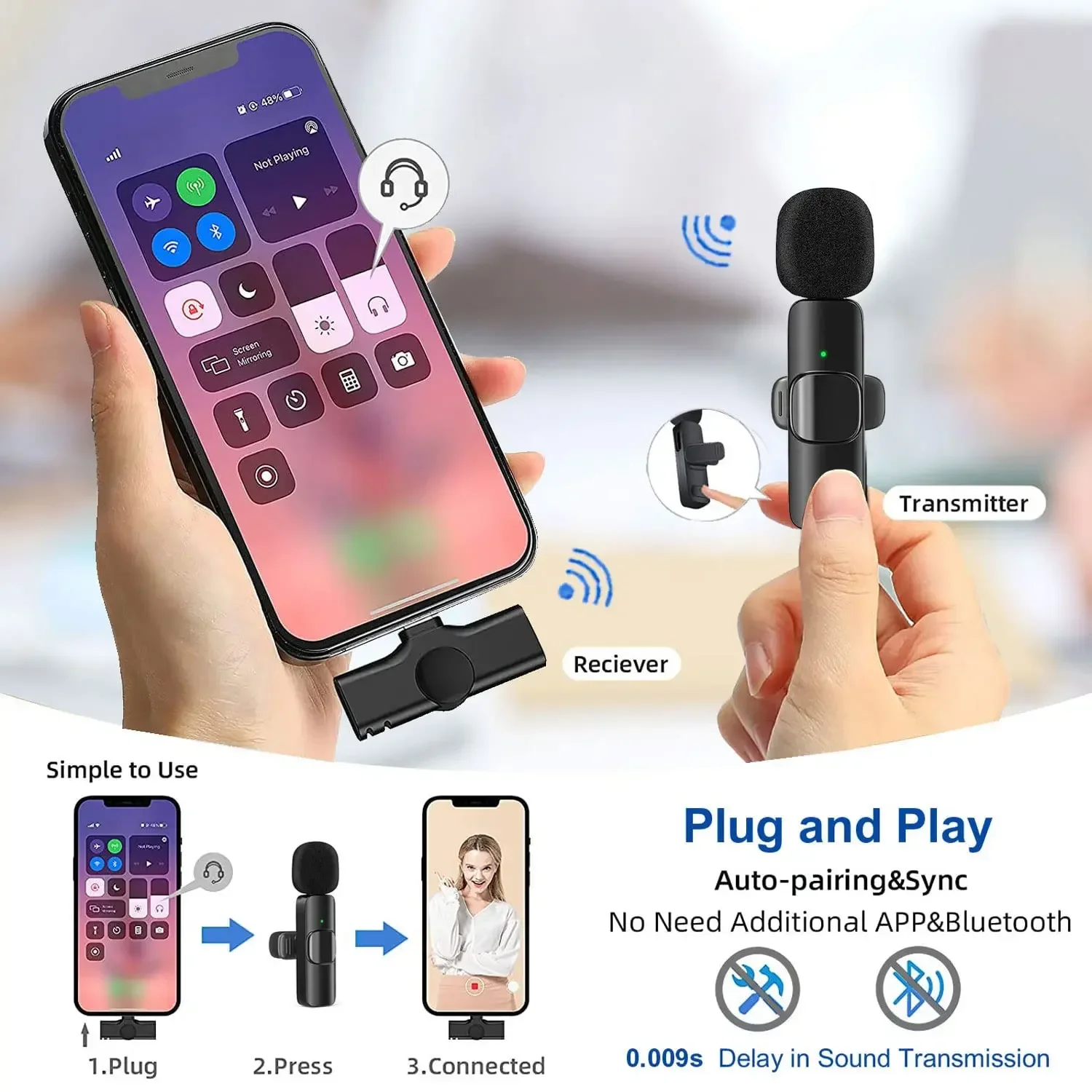 Mikrofon Lavalier Nirkabel 2.4 - Gaming Console For Your Phone ulasan dan harga