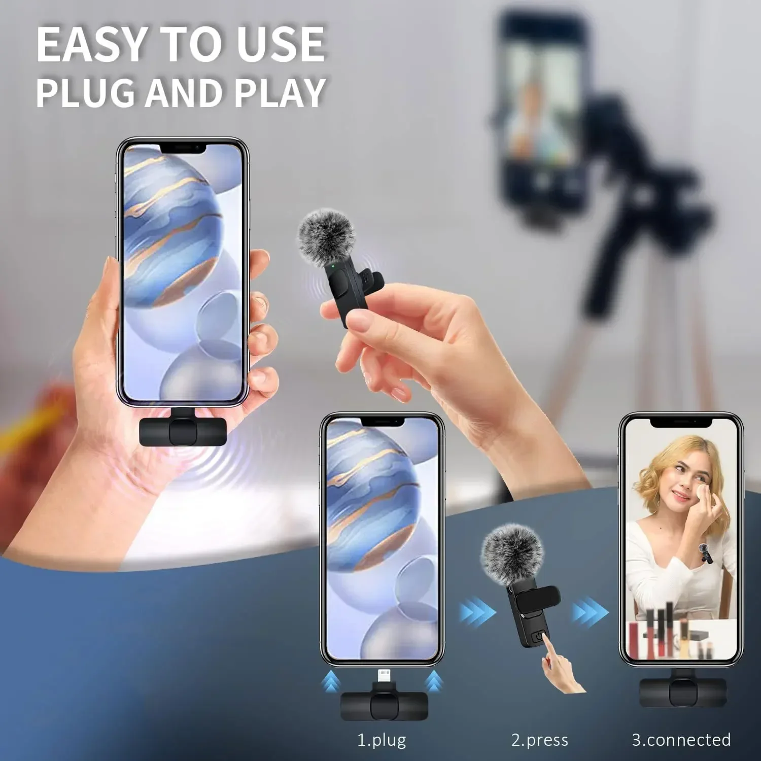 Mikrofon Lavalier Nirkabel 2.4 - Gaming Console For Your Phone ulasan dan harga